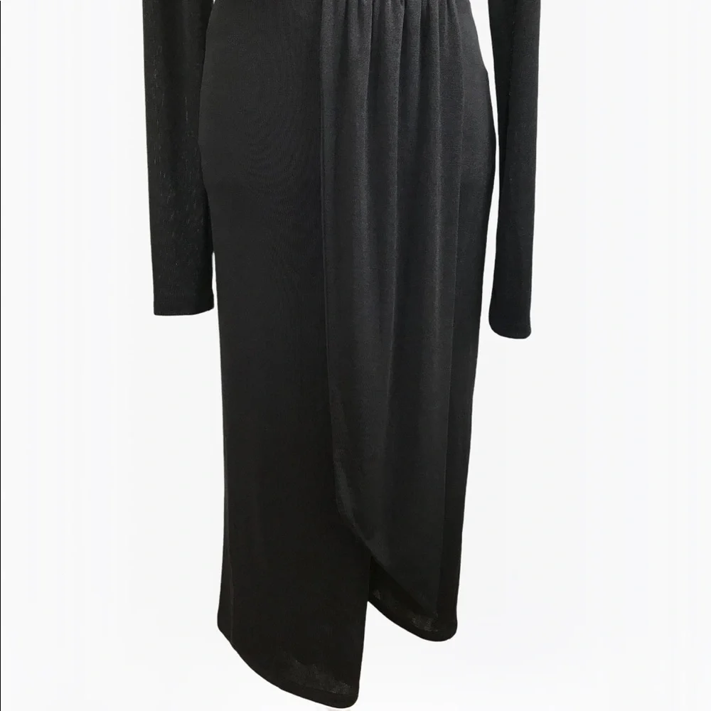 Good American Shimmer Long Sleeve Faux Wrap Dress - M - Picture 8 of 16
